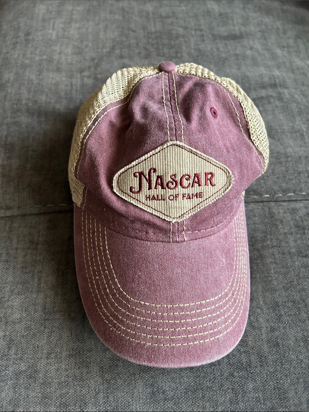 NASCAR Hall of Fame Maroon and Cream Trucker Hat